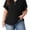 Black, variant on Cueply Plus Size Summer Tops for Women Short Sleeve v Neck Shirt Womens Casual Loose Fit Tunic Blouses
