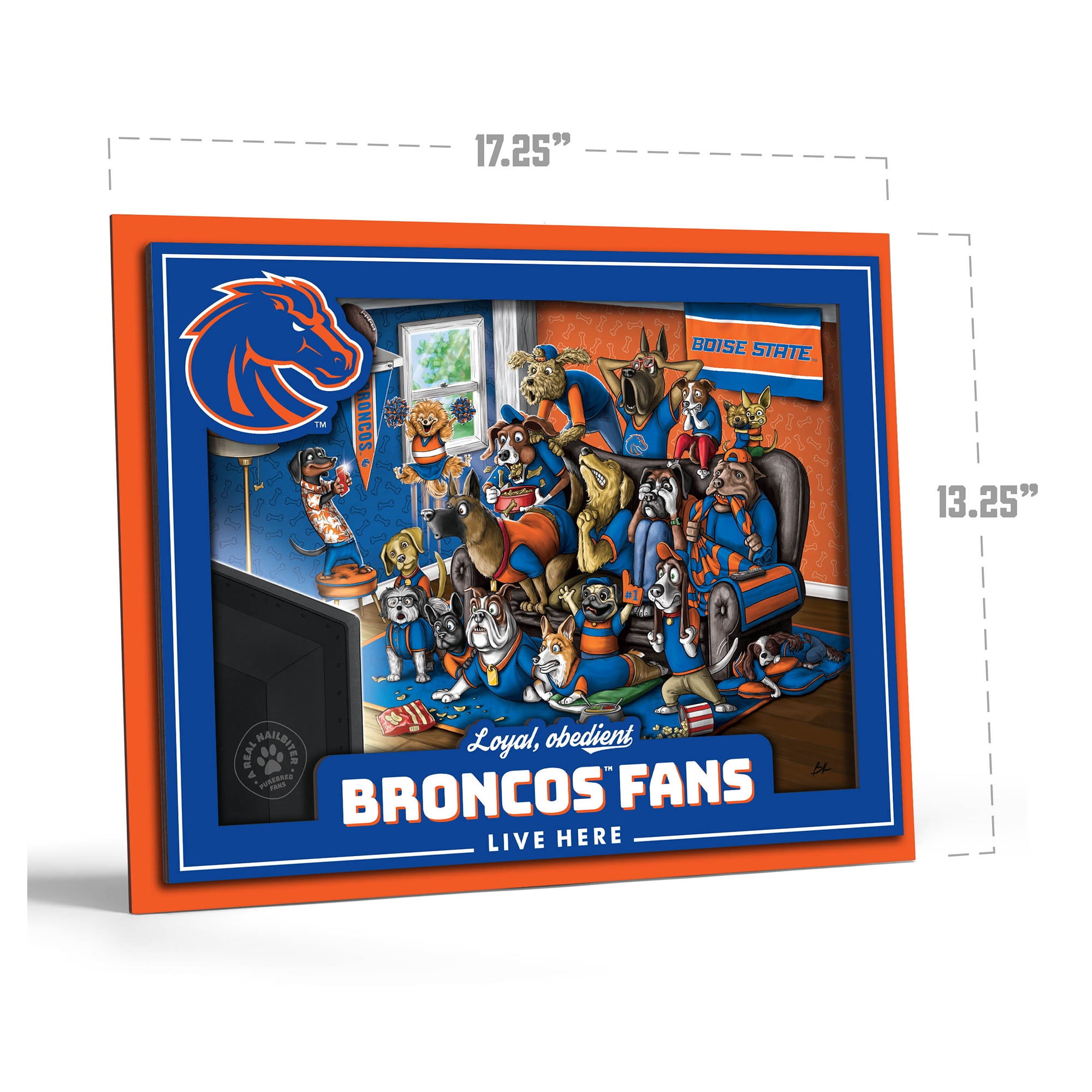 IDNA Boise State Broncos 13.25" x 17.25" Purebred Fans Wall Art