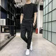 thumbnail image 5 of Trajes deportivos sin logotipo de primera calidad, ropa para correr para hombre, camiseta para correr, pantalones de gimnasio para hombre, conjuntos XL 2024, chándal de tendencia, elegante, de lujo, b, 5 of 5