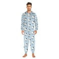 thumbnail image 3 of FORMRS Onesies Pajama for Adults Unisex Hoodie Winter Jumpsuit One Piece Sleepwear, Sizes S-2XL, Blue Sheep Pattern, 3 of 7