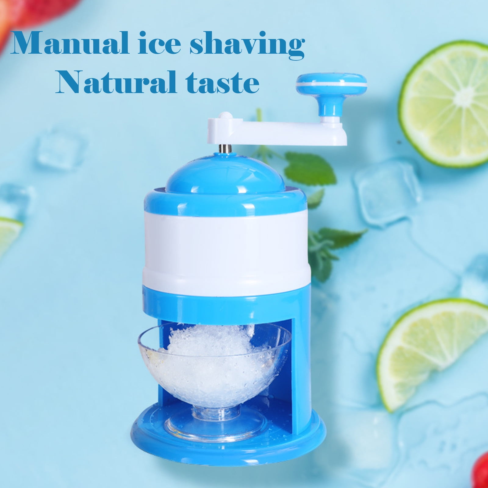 Weloille Portable Snow Cone Machine, Portable Hand Crank Manual Ice Shaver Crusher Shredding Snow Cone Maker Machine Tool
