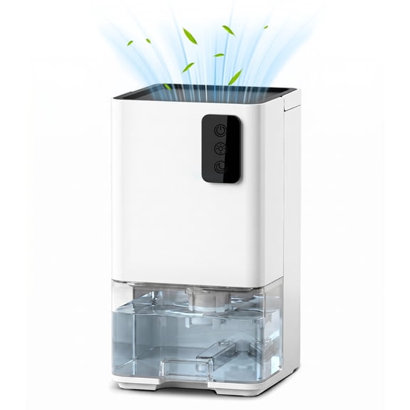 Behome Small Dehumidifiers,41 OZ Dehumidifier Quiet with Auto Shut Off，323 sq.ft Dehumidifiers for Bedroom, Bathroom, RV, 7 Colors LED Light,White