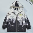 thumbnail image 3 of Lumosvexa Boys Gradient Jacket, Long Sleeve Waterproof Windbreaker Lightweight Spring Outdoor Camping Coat White 7-8, 3 of 10
