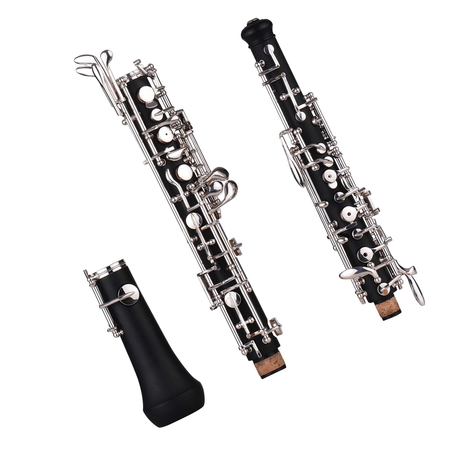 Professional Oboe C Key Semi-automatic Style Nickel-plated Keys Woodwind Instrument with Oboe Reed Gloves Leather Case Carry Bag Cleaning Cloth Mini Screwdriver
