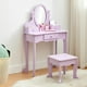 thumbnail image 2 of Set de Tocador para Niñas con Espejo, Mesa y Taburete de Madera para Maquillaje, Juguete para Niñas de 4 a 9 Años, 2 of 6