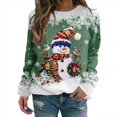 thumbnail image 1 of New Christmas Moose Print Ladies T-shirt Cotton Kawaii Cartoon Style Sweater Autumn O Neck Oversized Long Sleeve Female Pullover, 1 of 4