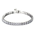 thumbnail image 4 of 14K White Gold Plated  Crystal Adjustable Anklet, 4 of 4