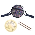 thumbnail image 1 of Mini tambor etéreo de 5,5 pulgadas, bolsa de mano con lengua de acero etéreo, equipo de música Panda, color amarillo, 1 of 14