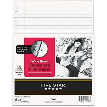 reinforced paper filler rule five wide star