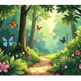 thumbnail image 4 of Lush Forest Themed Banner with Butterflies and Flowers Background Party Decorations Photography Props Backdrop for Garden Parties Outdoor Celebrations Family Gatherings and Event Decor, 4 of 8