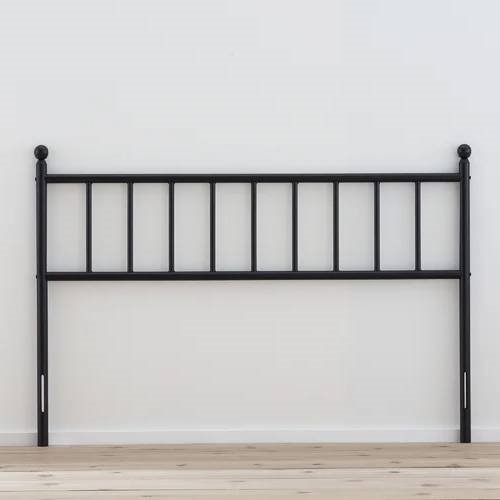 King Size Traditional Farmhouse Headboard In Matte Black Metal Finish