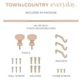 thumbnail image 6 of TOWN & COUNTRY EVERYDAY Modern Rounded Cap Single Indoor Curtain Rod and Finial Set, Easy Install Wall Mount, Matte Gold, Adjustable 66”-120”, 6 of 7