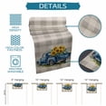 thumbnail image 7 of Table Runner Blue Truck Yellow Sunflowers Table Decoration for Kitchen Dinning Grey Check Table Decoration for Indoor Outdoor Party Wedding Decor 13x72 Inch, 7 of 7