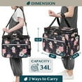 thumbnail image 5 of PAVILIA Knitting Yarn Storage Bag Crochet Knitter Organizer, Floral Black, 5 of 6