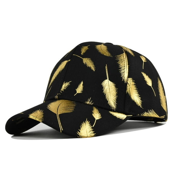 Unisex Feather Print Baseball Cap Fashion Funny Print Adjustable Peaked Cap Outdoor Sports Couple Hats Adjustable Curved Brim Hats Sun