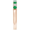 thumbnail image 3 of Angara Natural 0.32 Ct. Emerald with Diamond Non Eternity Ring in 14K Rose Gold for Women (Ring Size: 11.5), 3 of 9