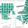 thumbnail image 5 of 2pcs Steel Tube PP Webbing Folding Beach Chair, Heavy Duty Portable Outdoor Chair for Camping,Garden,Concerts,Festivals and Sand Picnic BBQ, 265 LBS, Light Green Strip, 5 of 7