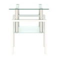 thumbnail image 7 of Modern Tempered Glass Side Table, Square End Table Coffee Table with Metal Legs and Open Shelf for Living Room Bedroom, White 1-Piece, 7 of 7