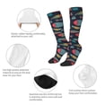 thumbnail image 3 of Xecao Colorful Fish print thigh-high socks, crafted for both men and women with a stretchy, high-opaque design perfect for daily wear, 3 of 6