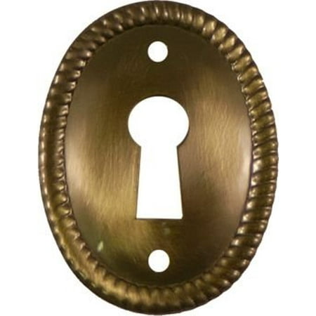 Vertical Keyhole Cover Antique Brass Oval Keyhole Cover - Antique Furniture Restoration Hardware - AB-0259 ()