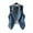 Dark Blue, variant on Oplxuo Lapel Denim Vest for Women Button Up Waistcoat Jean Jacket