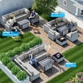 thumbnail image 6 of 8-Piece Patio Furniture Set, Outdoor Patio Furniture with 55,000 BTU Fire Pit Table, Thick Cushions, Modular Patio Sofa, Dual-Strand Wicker Rattan, Rust-Resistant Frame, Grey, 6 of 7