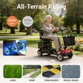 thumbnail image 2 of ScootNGo Trottinette de Mobilité Électrique Pliable à 4 Roues pour Aînés - Fauteuil Roulant de Voyage Portable, Capacité de 300 Lb, Paniers Doubles, Rouge, 2 of 11