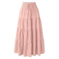 thumbnail image 3 of Womens High Waist Skirt Solid Dress Elastic Waist Elegant Skirt Tan Skirt Pleated Tennis Skirts for Women Table Skirts for Rectangle Tables 8ft Pencil Skirts for Women plus Size Midi Skirt Midi Skirt, 3 of 8