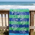 thumbnail image 4 of Oversized Quick-Dry Striped Beach Towel, Soft Absorbent Cotton Pool Towel for Swimming, Camping, and Outdoor Sports, 4 of 6