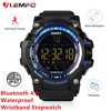 LEMFO EX16 Smart Watch Sports Bluetoot h 4.0 Waterproof Wristband Stopwatch IP67 Waterproof 5ATM Smartwatch + SMS/Call Notify/ Pedometer/Smart Alarm + 1 Year Battery (Ocean Blue)