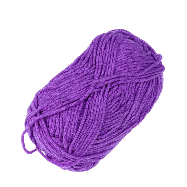 50g Milk Cotton Yarn Cotton Chunky Hand-woven Crochet Knitting Wool Yarn  Warm Yarn for Sweaters Hats Scarves DIY (Purple)
