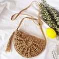 thumbnail image 4 of Bolso de paja, Bolso de paja, Bolso de cesta, Bolso de hombro tejido a mano puro Fason LN-1765, 4 of 5