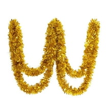16.4 Feet Christmas Tinsel Garlands, Glittering Hanging Metallic Twist Garland Ornaments for Halloween Christmas Tree Party Supplies Indoor and Outdoor Decoration,Gold