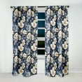 thumbnail image 2 of Designart "Twilight Blue Floral Charm I" Floral Curtain Panels, 2 of 6