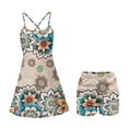thumbnail image 5 of Yuyamidu Boho Mandala Flower Golf Dress for Womens Size M Comfortable Tennis Dress with Built in Shorts, Slim Fit Sleeveless Women Athletic Dresses Outfits, 2 Piece, 5 of 7
