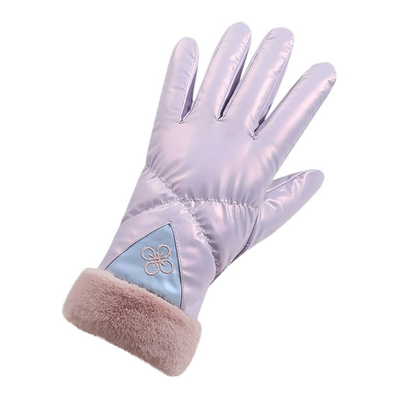 EQWLJWE Pearlescent Womens Windproof Wrist Warm Gloves Winter Mittens Ski Plus Velvet Thickening Touch-screen Glove Gloves Holiday Clearance