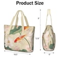 thumbnail image 3 of Tote Bag for Women - Koi Fish and Lotus Flowers Shoulder Bag - Large Utility Work Duffle Bag with Zipper Handbag for Travel, Work, Sprots, 3 of 5