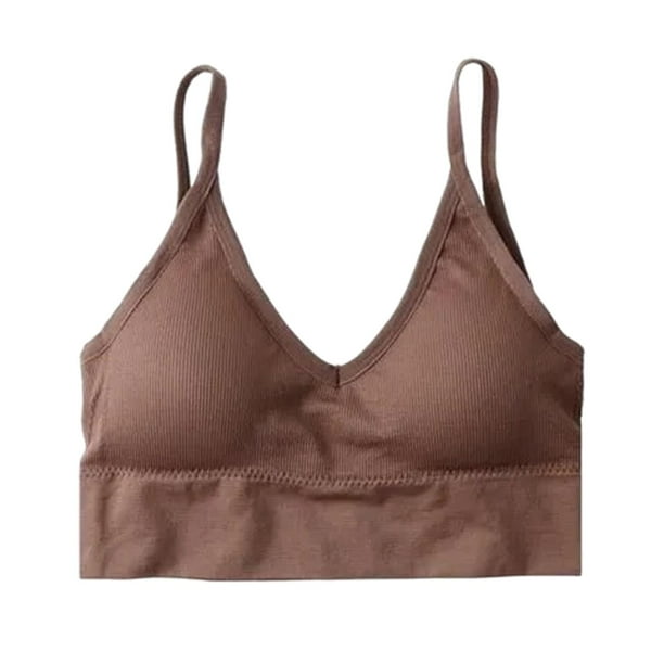 deportivo de bienestar para mujer, deportivo con tirantes finos, sin aros, acolchado, Top corto para Fitness Spa Café Yinane Chaleco Bralette para mujer