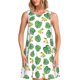 thumbnail image 1 of Balery Frogs And Tropical Leaves Vestidos de verano para mujer con estampado: vestido holgado sin mangas, vestido playero informal y cómodo para días calurosos., 1 of 7