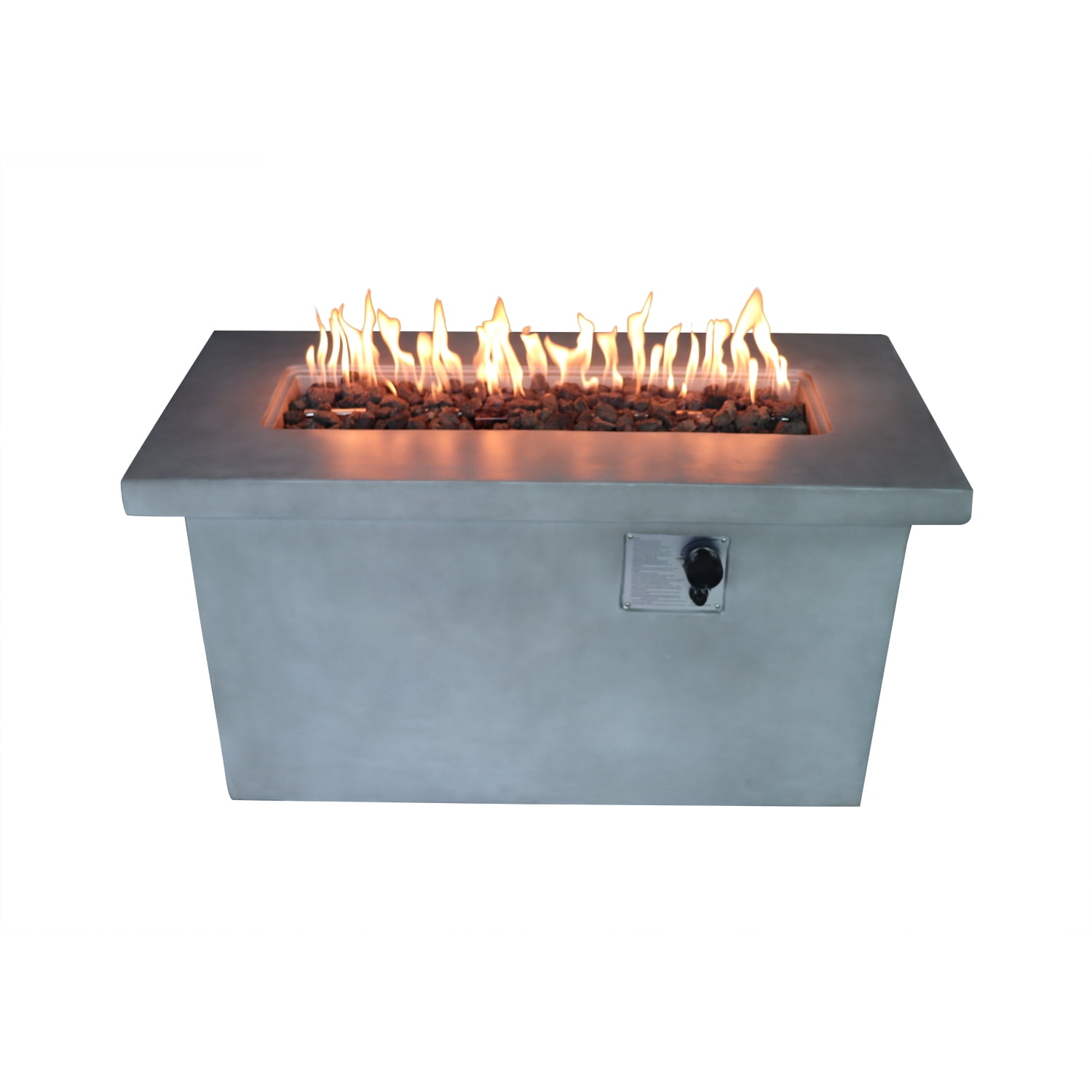Miekor Furniture 24" H Concrete Propane/Natural Gas Outdoor Fire Pit Table 02094