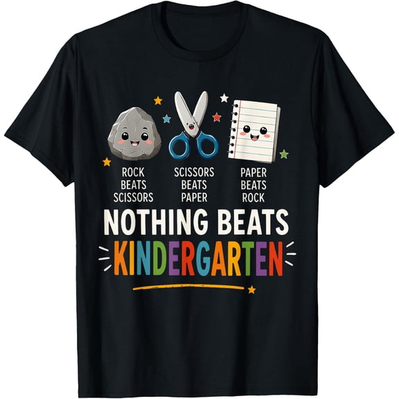 Kindergarten Rock Paper Scissors Nothing Beats Back to School Comfort Colors T-Shirt Funny Tee