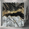 thumbnail image 1 of Marble Shower Curtain, Black Grey Shower Curtain for Bathroom Stall RV Abstract Modern Waterproof Fabric Shower Curtain Set with Hooks 72x84 inches, 1 of 6