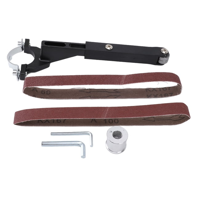 Belt Sander Adapter for 100 Type Angle Grinder - Portable Rust Removal & Polishing Attachment, Quick Conversion Sanding Tool with Interchangeable Sand Belts, Compact ABS & Steel Grinder to Sander