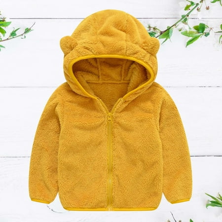 

Womail Baby Clothes Savings! Toddler Baby Boys Girls Warm Fleece Hoodie Jacket Cute Bear Ears Plush Hooded Zip Coat Fall Winter Thick Outerwear