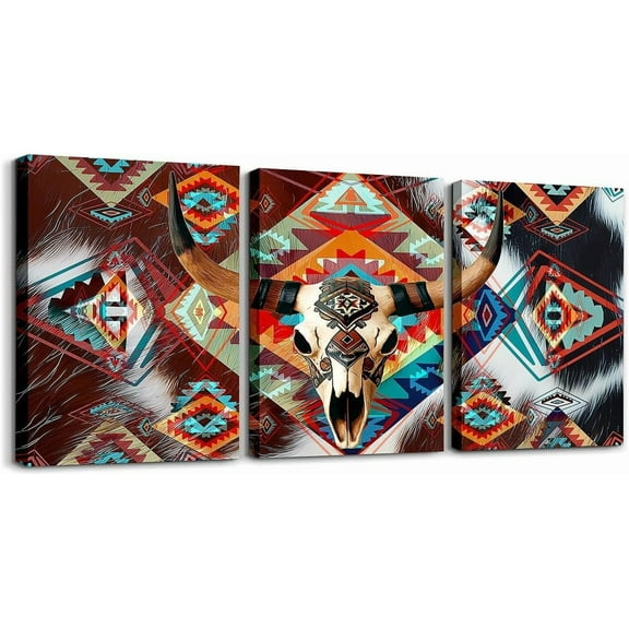 Cabin Bear Canvas Wall Art for Living Room Bedroom 12" x 16" 3 Piece Rustic Deer Picture Wall Decor Farmhouse Wolf Bathroom Wall Rust Art Wild Animal Brown Wall Painting