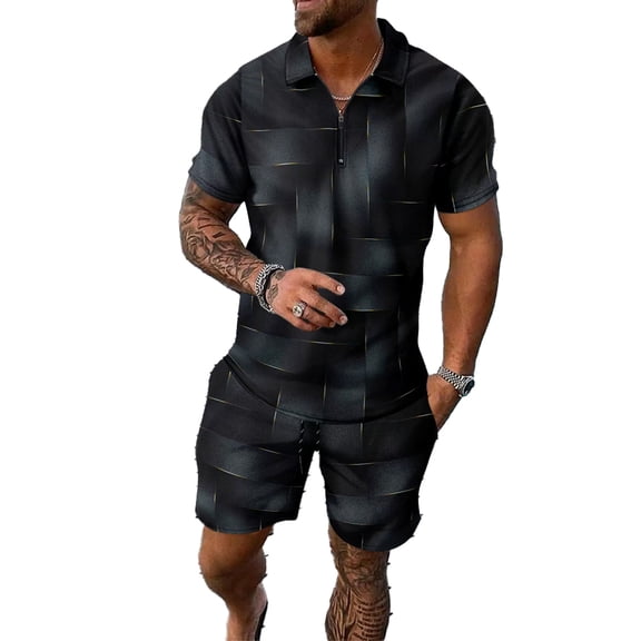 AJZIOJIRO Men's Summer Casual T-Shirts Shorts Set Short Sleeve Cotton Shirt Tops Pants Set M-2XL