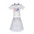 thumbnail image 1 of Pamina Girls Cold Shoulder T-Shirt and Skirt Set White and Blue Sizes 6-10 Years, 1 of 6