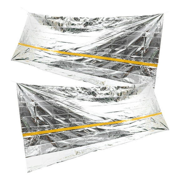 Raindrops 2Pcs Outdoor Emergency Tube Tents for Camping and Hiking Silver 94.32x58.95x35.37 in