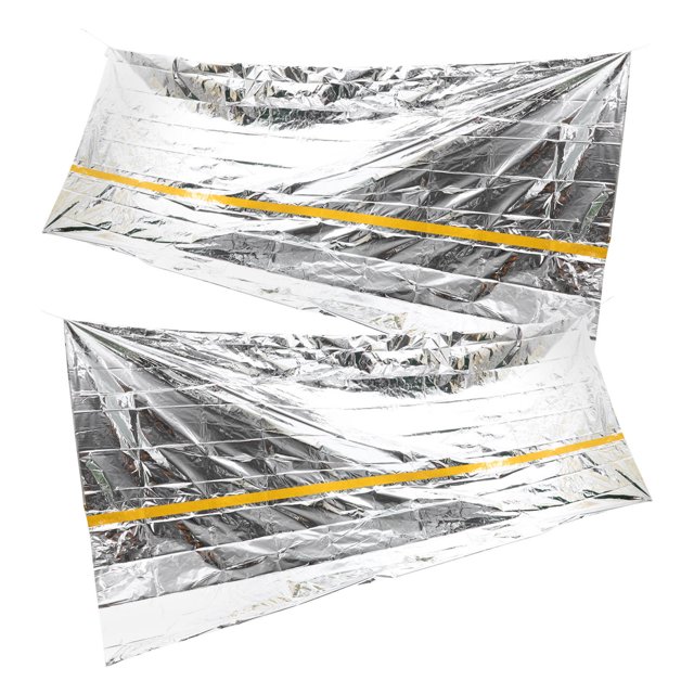 SHOWERORO 2Pcs Silver Backpacking Emergency Shelter Tent Keep Warm for Cycling