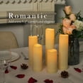 thumbnail image 4 of Velas sin llama que funcionan con pilas, velas parpadeantes, LED impermeables para exteriores con mando a distancia y temporizador, marfil, juego de 9, 4 of 5